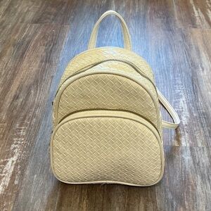 Chic Tan Woven Backpack